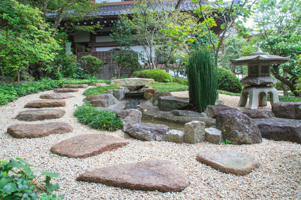 a beautiful example of a Japanese garden design done by professional landscapers