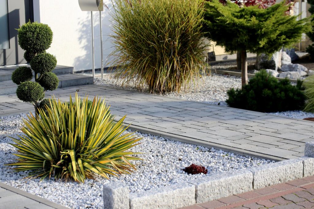 Modern front garden on a residential home